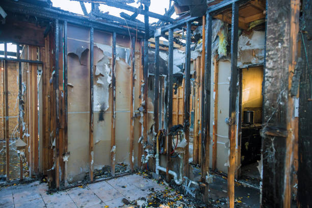 Professional Fire Damage Restoration technician working in Marlow, OK